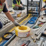 dây điện đơn VCm cadivi đang được thi công