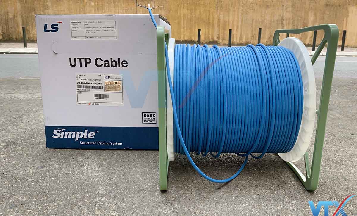 Cáp mạng LS Vina Cat6 UTP UTP-G-C6G-E1VN-M 0.5X4P_BL