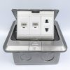 Ổ cắm điện âm sàn 1 ổ 2 chấu và 2 cổng mạng LAN Tenko TK-J02-03 (Màu Bạc) (2)