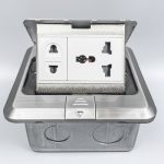 Ổ cắm điện âm sàn Tenko TK-J02-15 2 ổ cắm (màu Bạc) (1)