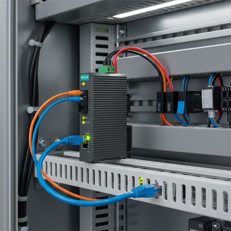 Ảnh thực tế Bộ chuyển đổi quang điện công nghiệp Moxa IMC-21-M-SC