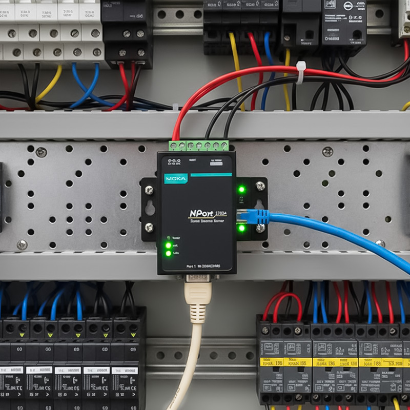 Ảnh thực tế của bộ chuyển đổi 10_100M Ethernet sang 1 cổng RS-232_485_422 Nport 5150A
