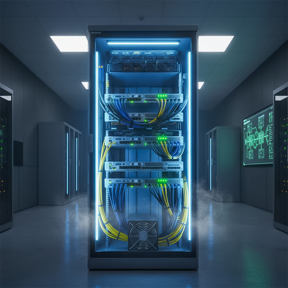 Tường lửa Cisco FPR3120 được lắp đặt trong tủ rack