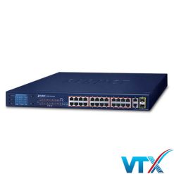 FGSW-2622VHP - Bộ chuyển mạch Switch Ethernet 24-Port 10_100TX 802.3at PoE + 2-Port Gigabit TP + 2-Port SFP có màn hình LCD_2