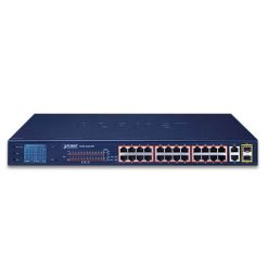 FGSW-2622VHP - Bộ chuyển mạch Switch Ethernet 24-Port 10_100TX 802.3at PoE + 2-Port Gigabit TP + 2-Port SFP có màn hình LCD_2