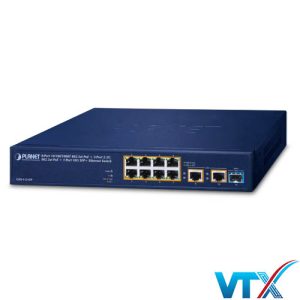 Switch POE Planet GSD-1121XP – 8PoE GE + 2SFP+, 120W