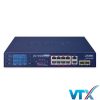 GSD-1222VHP - Switch POE 8-Port 10_100_1000T 802.3at PoE + 2-Port 10_100_1000T + 2-Port 1000X SFP + màn hình LCD
