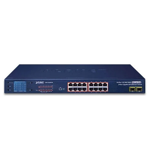 GSW-1820VHP - Switch Ethernet 16-Port 10_100_1000T 802.3at PoE + 2-Port Gigabit SFP + màn hình LCD_2