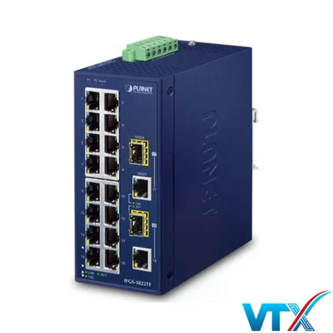 IFGS-1822TF - Switch 16-Port 10/100TX + 2-Port Gigabit TP/SFP