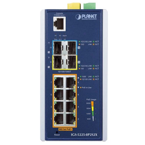 IGS-5225-8P2S2X Switch công nghiệp L3 8x1GPoE + 2x1G2.5G SFP + 2x10G SFP+ (2)