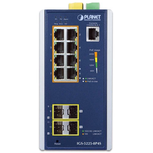 IGS-5225-8P4S Switch công nghiệp L2+ 8x1GPoE + 2x1G SFP + 2x2.5G SFP (2)