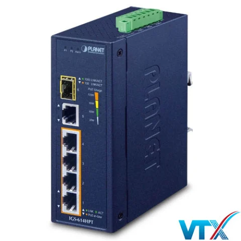 Switch công nghiệp Planet IGS-614HPT 4 cổng PoE