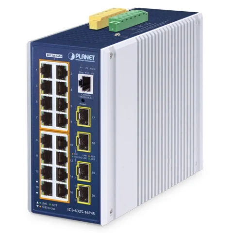 IGS-6325-16P4S Switch công nghiệp L3 16x1G/PoE + 4x1G/2.5G SFP