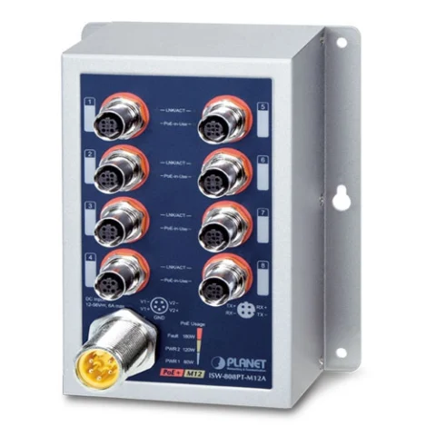 Switch Planet ISW-808PT-M12A 8 cổng 10/100TX M12 802.3at PoE+