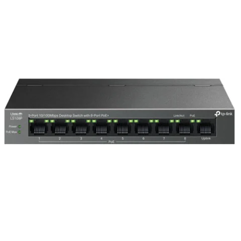 LS109P Switch TP-LINK Để Bàn 9 Cổng 10/100Mbps với 8 Cổng PoE+