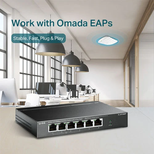 TL-SF1006P Switch TP-Link Để Bàn 6 Cổng 10100Mbps với 4 Cổng PoE+ (5)