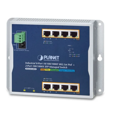 Switch công nghiệp PLANET WGS-4215-8P2S treo tường