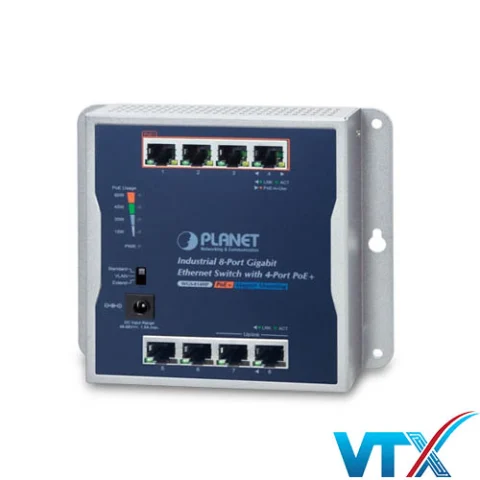 Switch công nghiệp PLANET WGS-814HP 8-Port 10/100/1000T