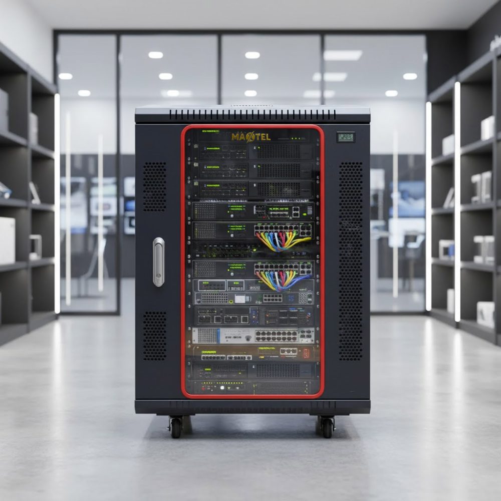 Tủ rack 15u d600 maxtel trong cửa hàng