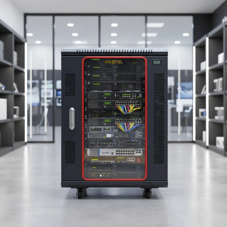 Tủ rack 15u d600 maxtel trong cửa hàng