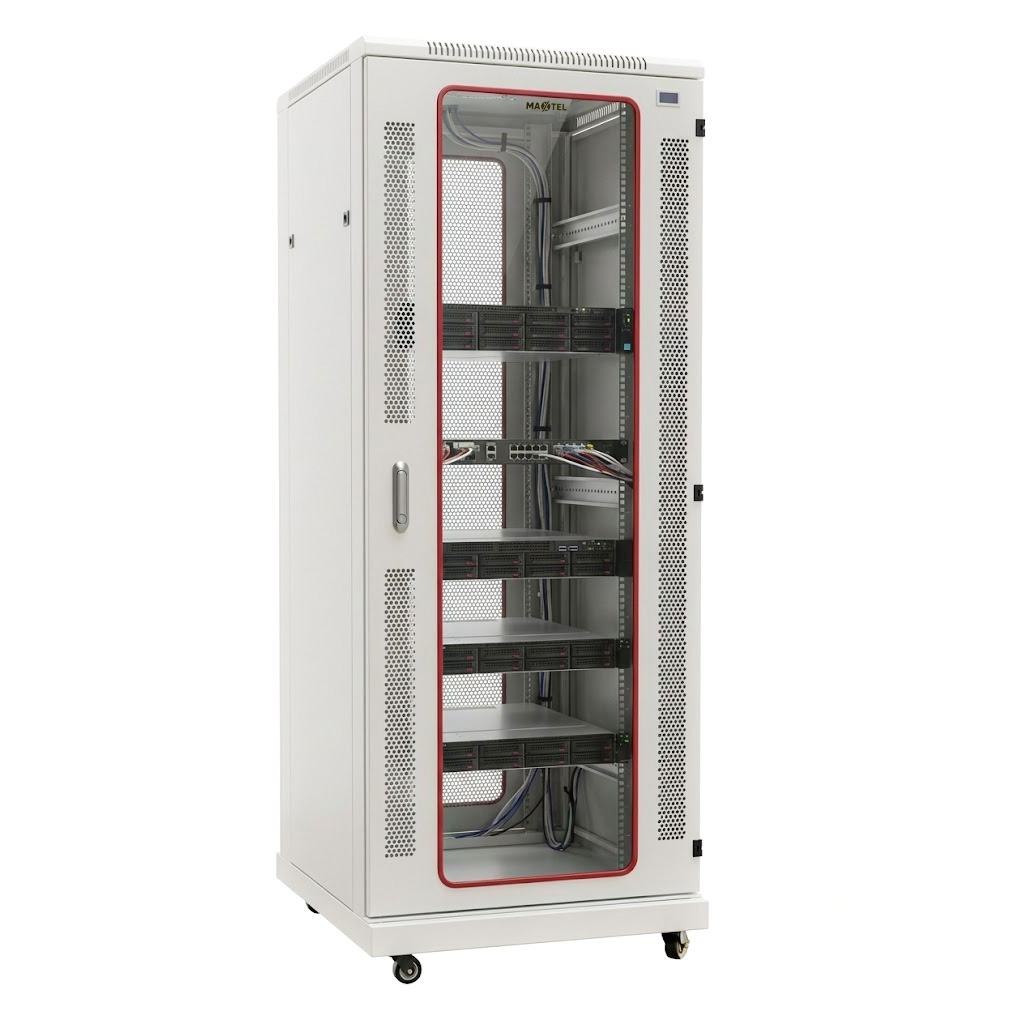 Tủ rack 32u maxtel màu trắng