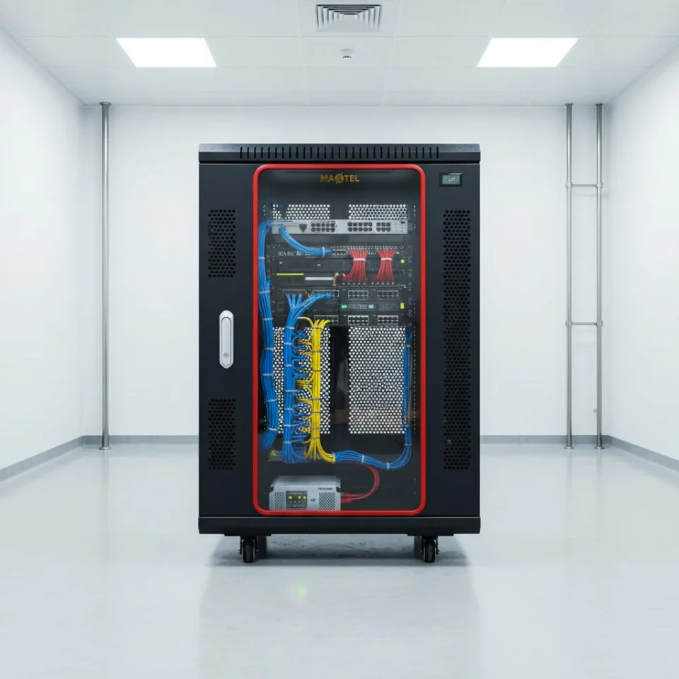 Tủ rack maxtel 15ud600 trong phòng kỹ thuật