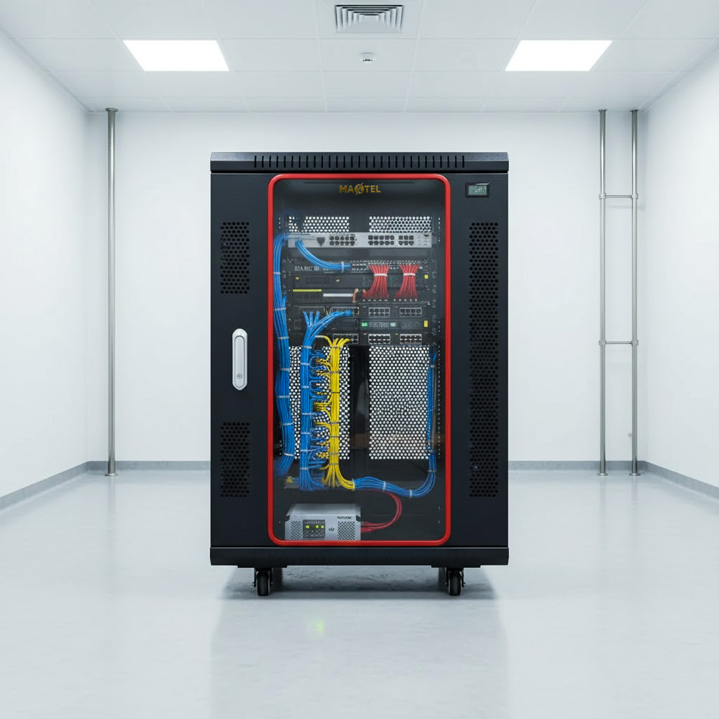 Tủ rack maxtel 15ud600 trong phòng kỹ thuật