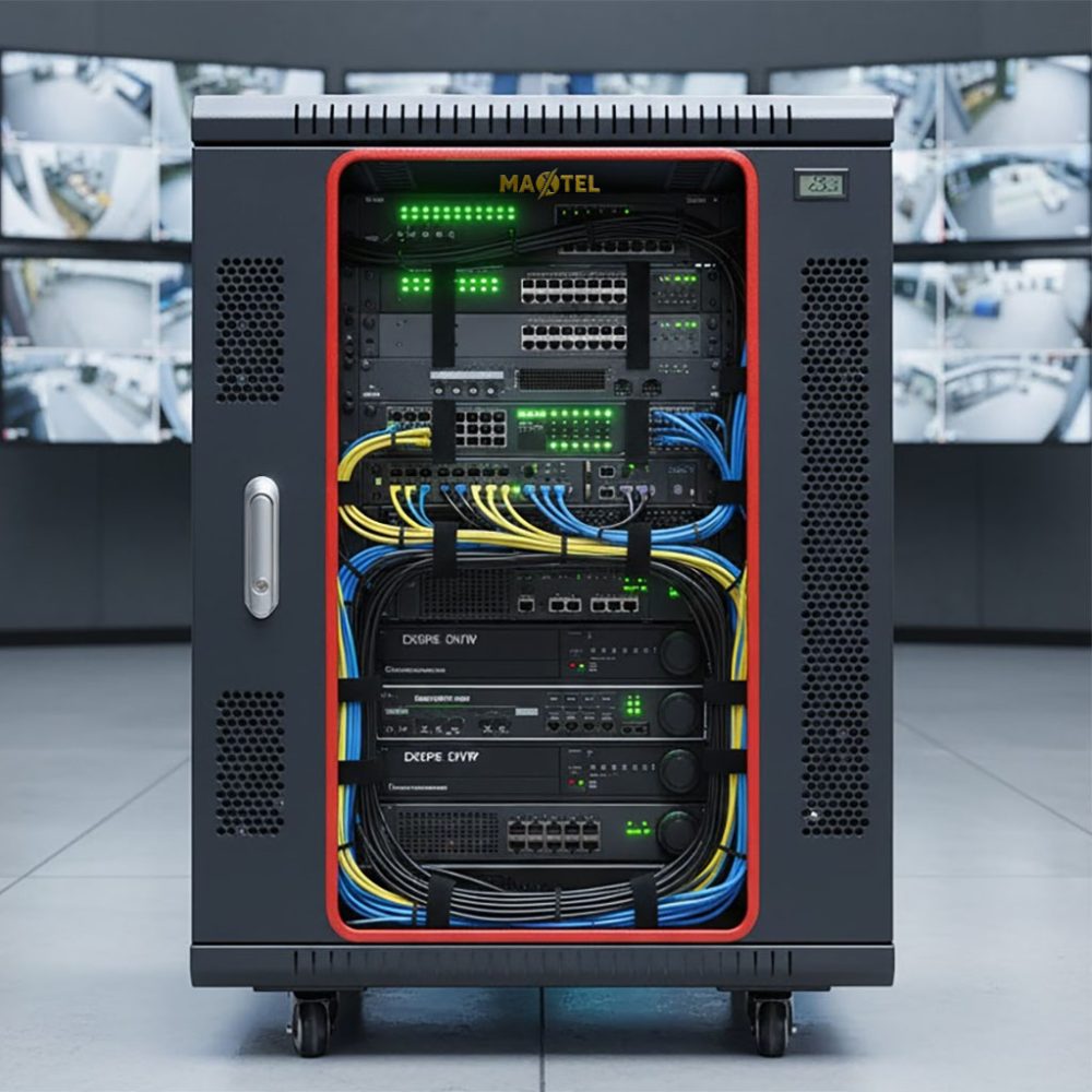 tủ rack 15u800 trong phòng điều khiển camera giám sát