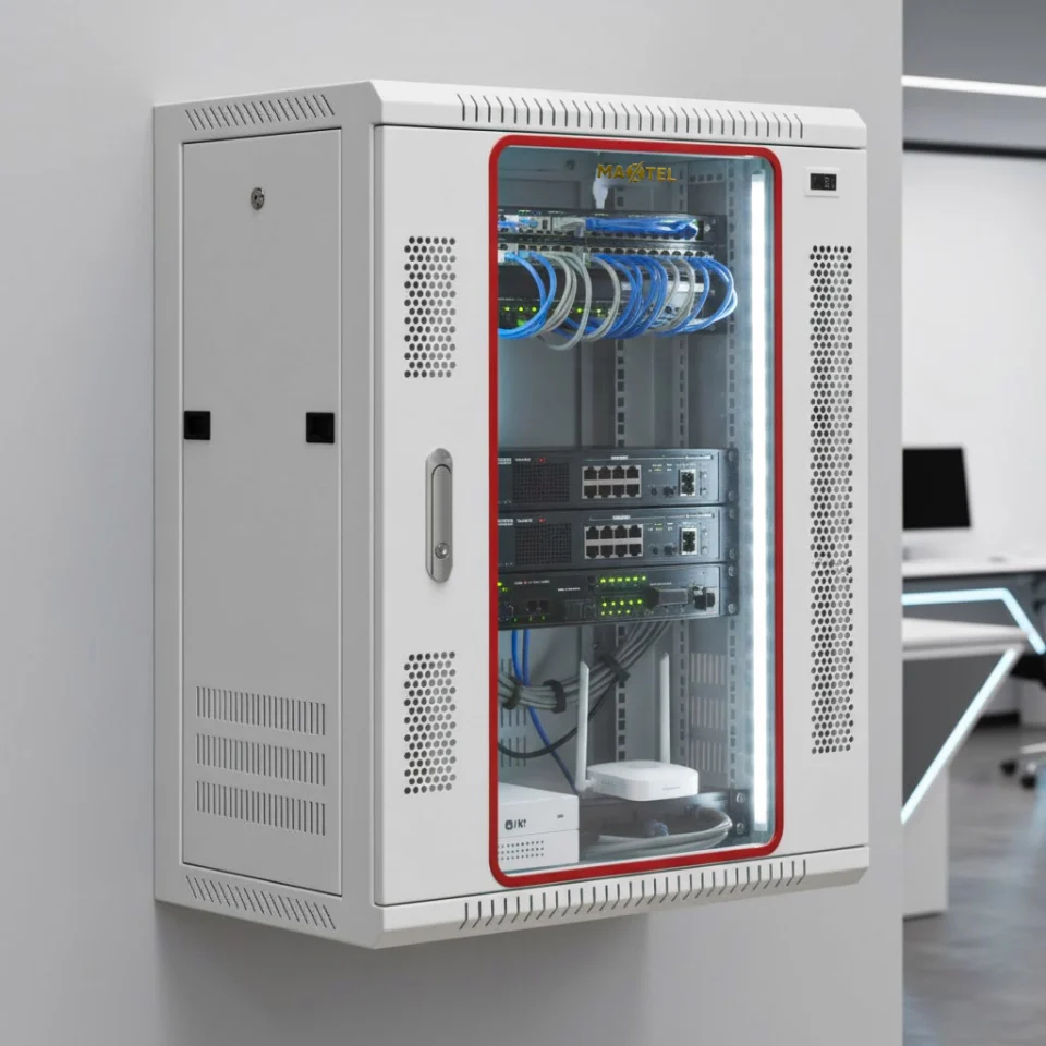 tủ rack 15ud400 maxtel treo tường văn phòng