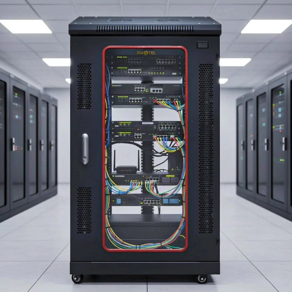 tủ rack 20u d800 maxtel trong phòng it