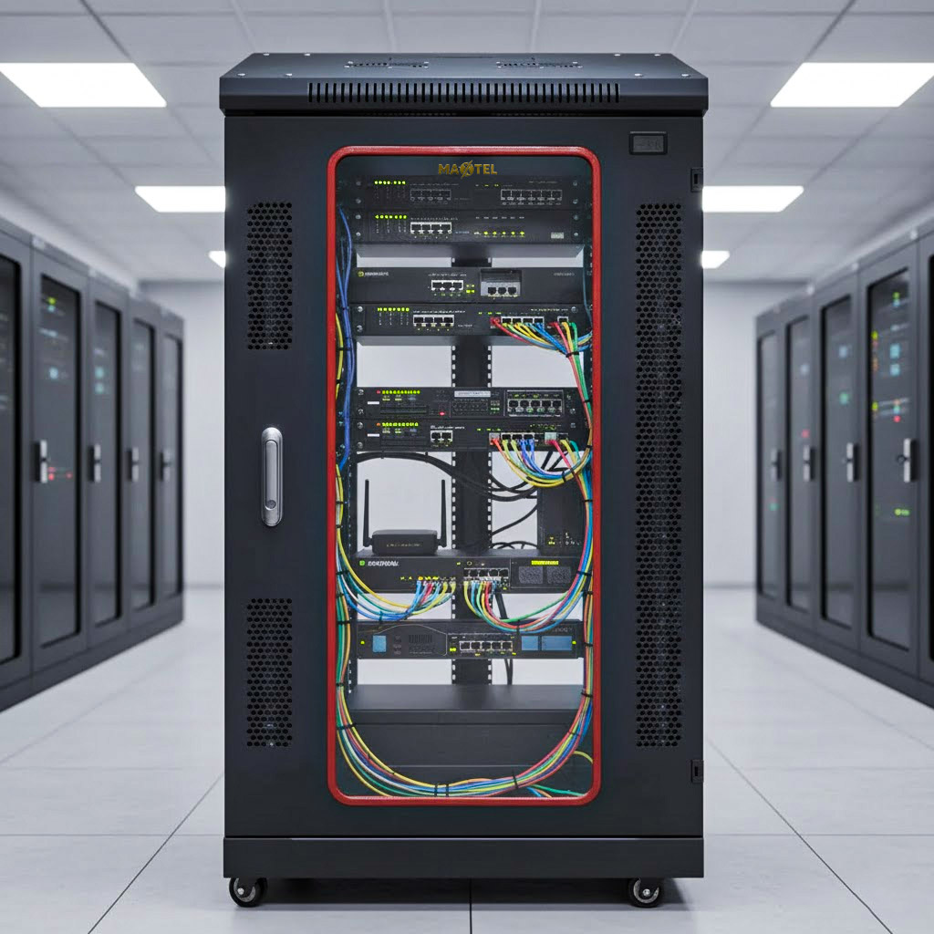 tủ rack 20u d800 maxtel trong phòng it
