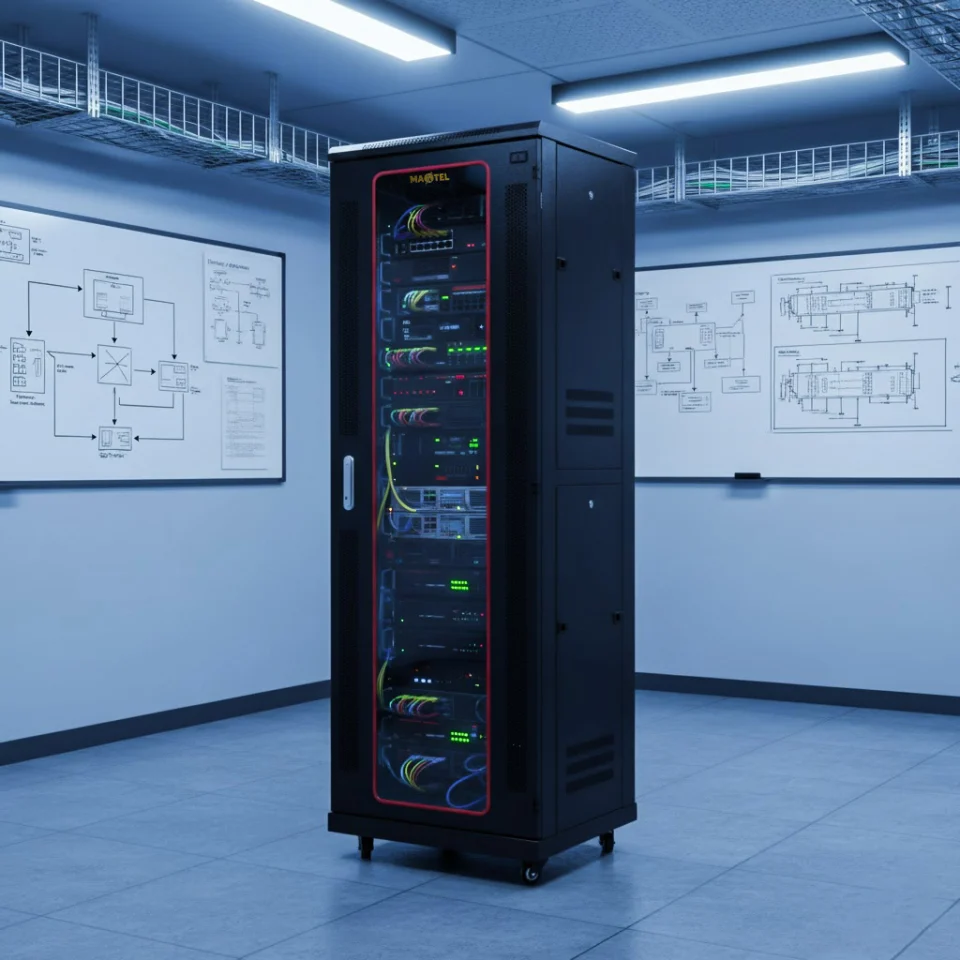tủ rack 36u trong phòng kỹ thuật hiện đại