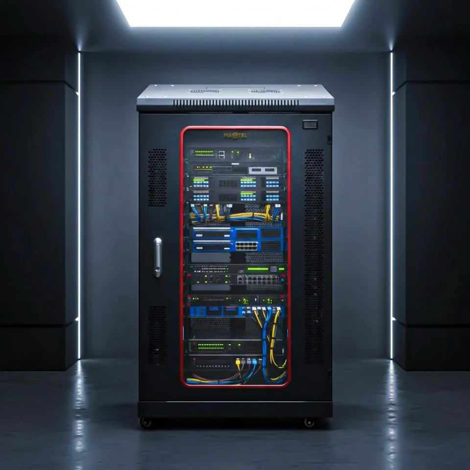 tủ rack maxtel 20u trong showroom