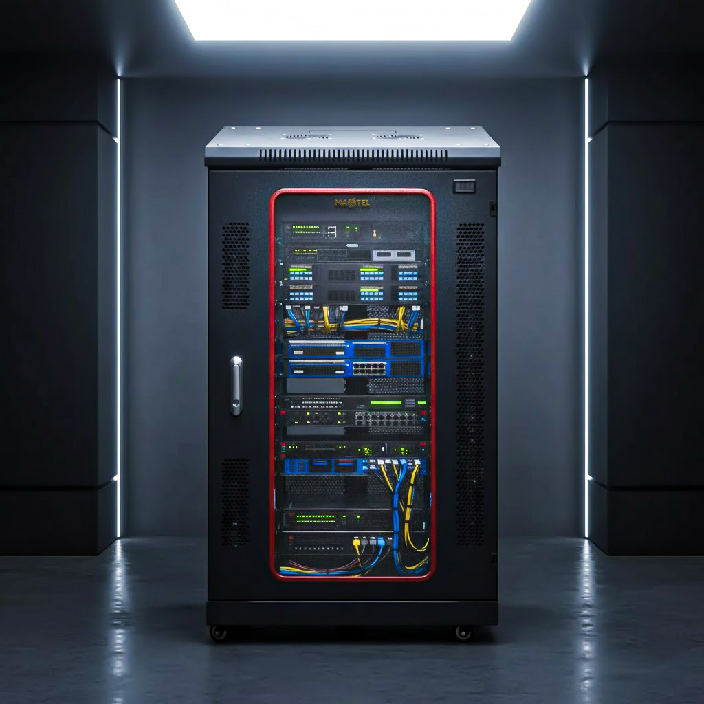 tủ rack maxtel 20u trong showroom