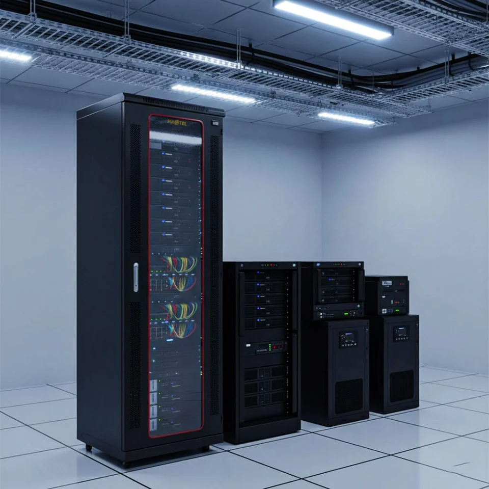 tủ rack maxtel 36U trong trung tâm dữ liệu mini