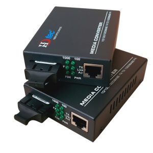 Bộ chuyển đổi Ethernet HDtec 2 sợi quang và 1 cổng RJ45 100Mbps/1G