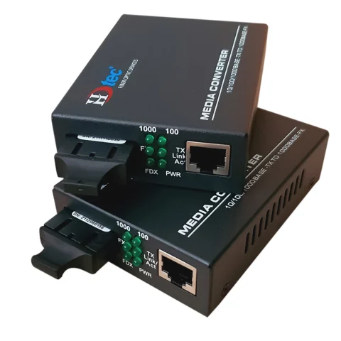 Bộ chuyển đổi Ethernet HDtec 2 sợi quang và 1 cổng RJ45 100Mbps/1G