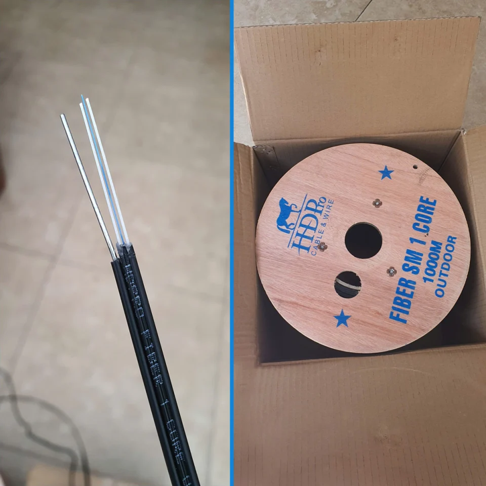 Cáp quang đệm chặt ngoài trời 1FO, 2FO, 4FO HDPRO (Có dây căng) (4)