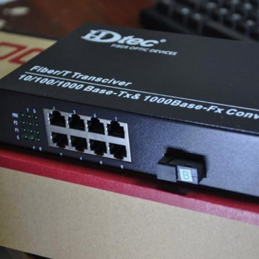 Converter Switch PoE 8 cổng 100M HDtec (chuyên dùng cho camera IP có PoE) (2)