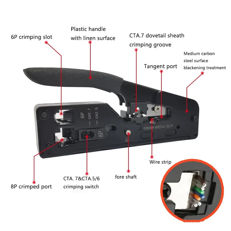 Kềm Bấm Mạng HD-Crim 08 Xuyên thấu AM-718