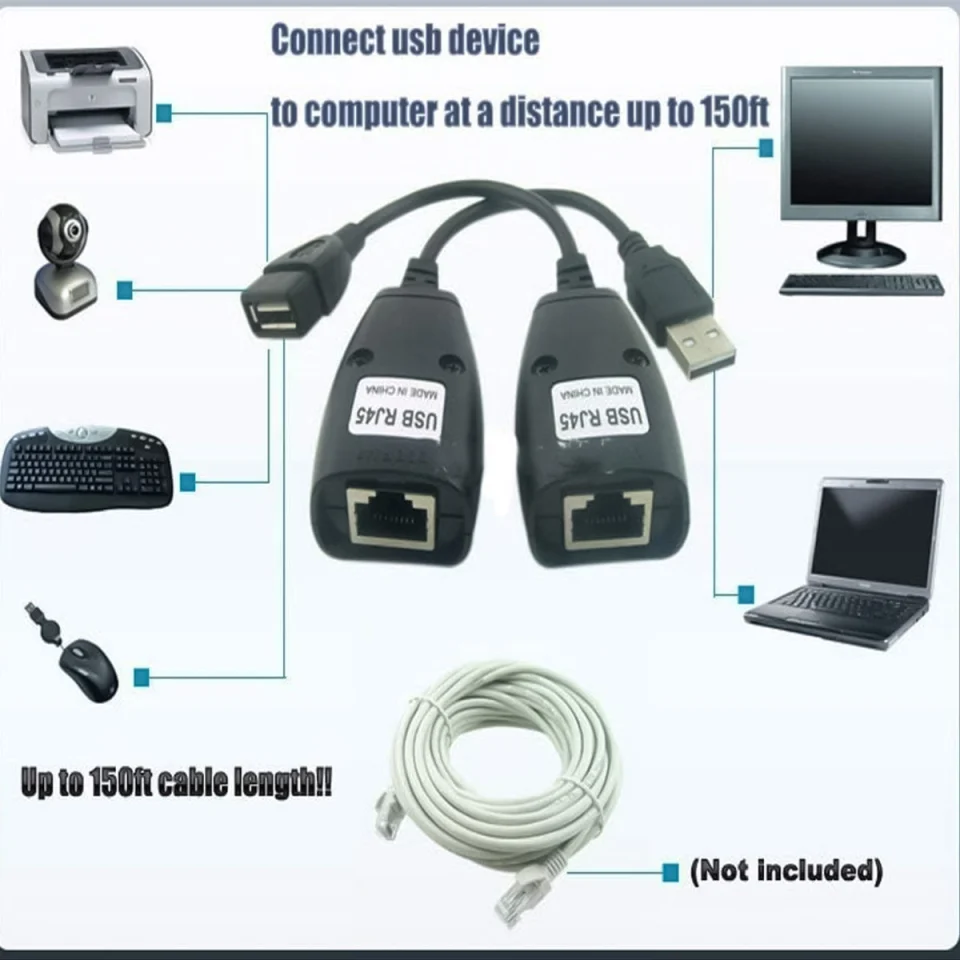 Kéo dài USB 50 mét bằng cáp mạng (6)