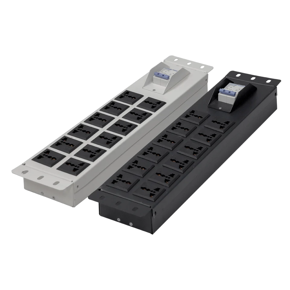 Thanh nguồn PDU 12 ổ có át Maxtel có 2 tùy chọn màu sắc trắng hoặc đen