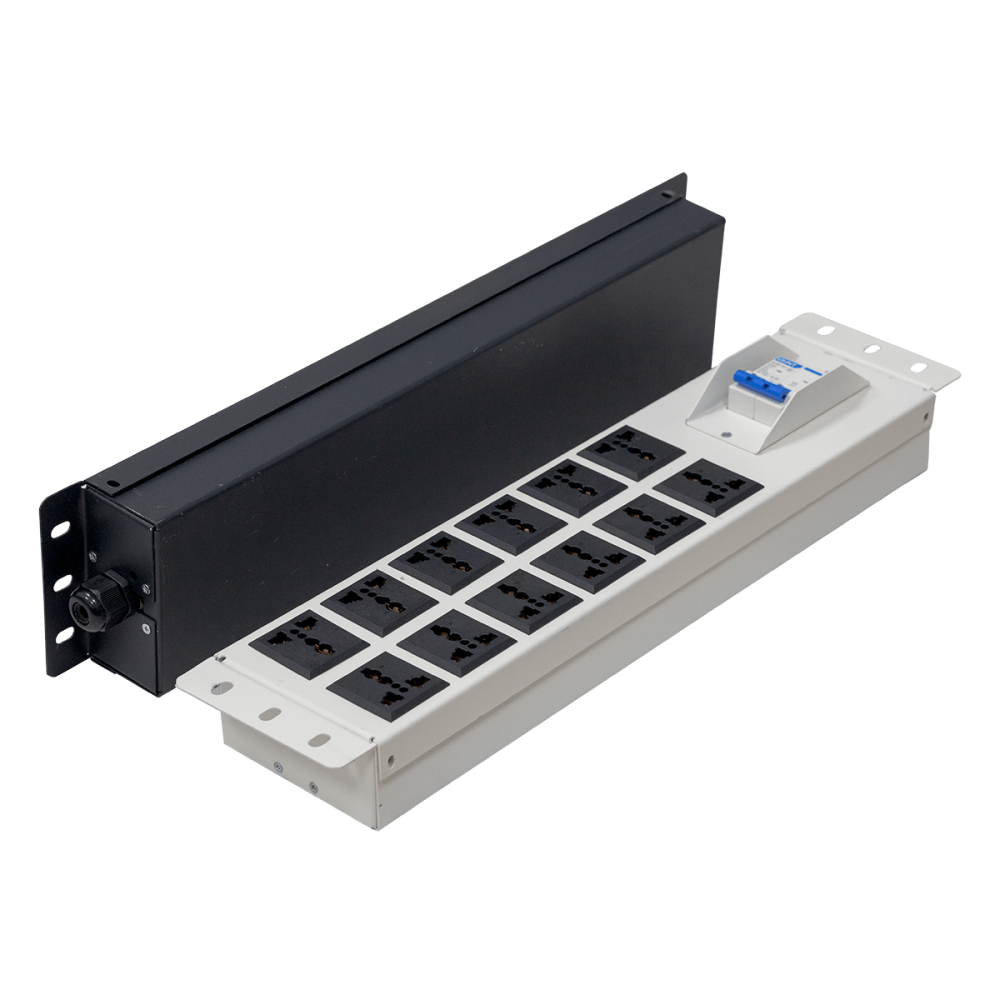 Thanh nguồn PDU 12 ổ có át Maxtel có 2 tùy chọn màu sắc trắng hoặc đen