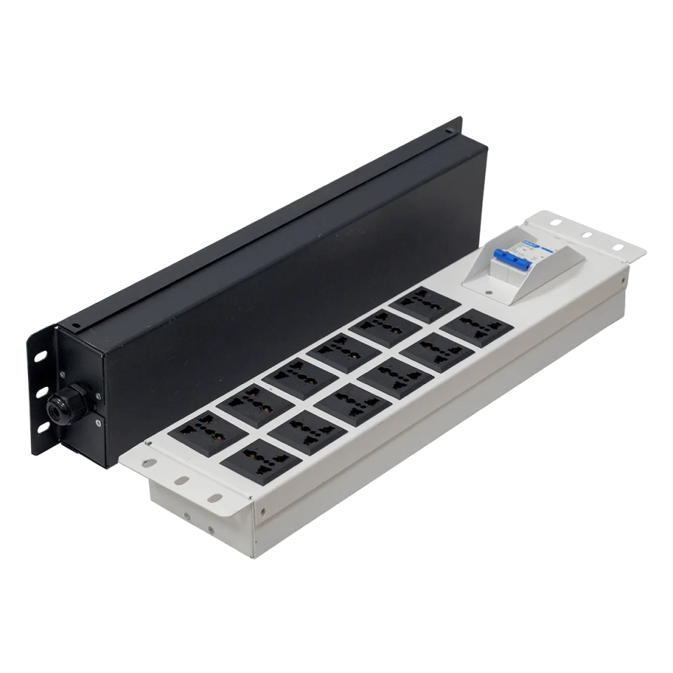 Thanh nguồn PDU 12 ổ có át Maxtel có 2 tùy chọn màu sắc trắng hoặc đen