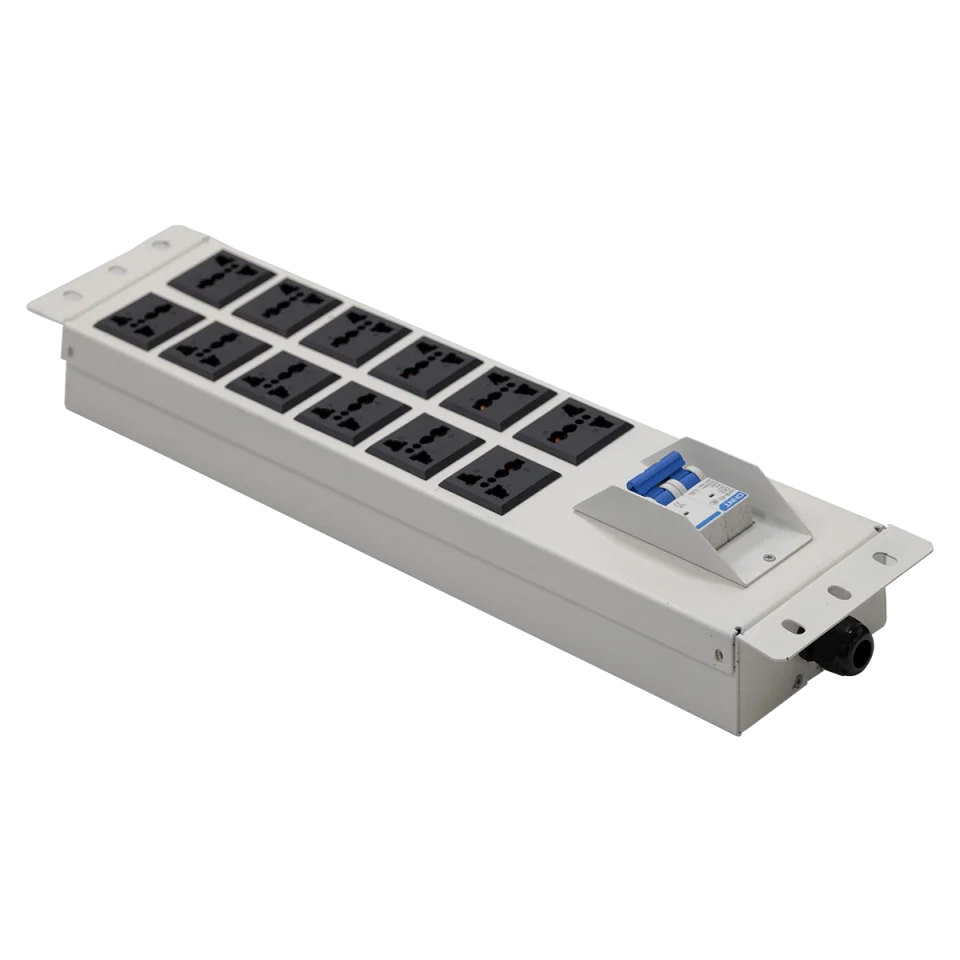 Thanh nguồn PDU màu trắng 12 ổ có át Maxtel