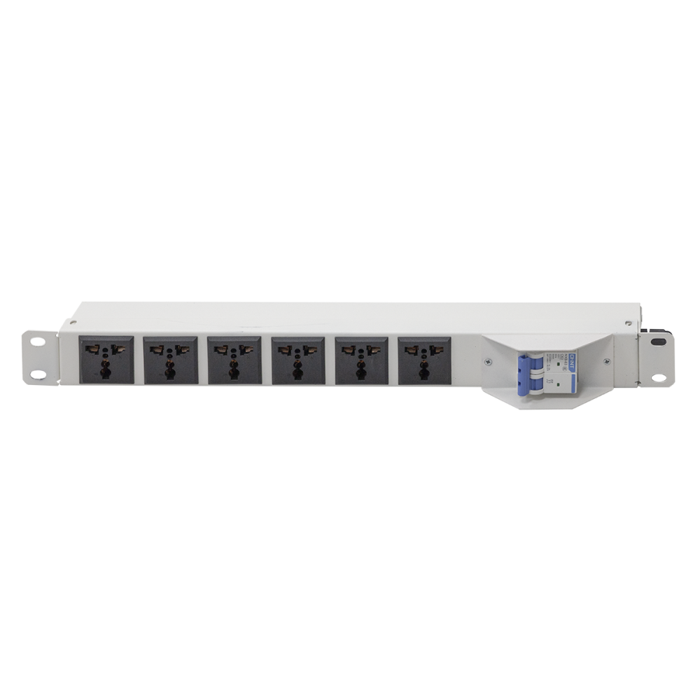 Thanh nguồn PDU 6 ổ Maxtel màu trắng có át