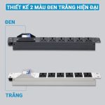 Thanh nguồn PDU 6 ổ Maxtel có hai tùy chọn màu sắc trắng và đen
