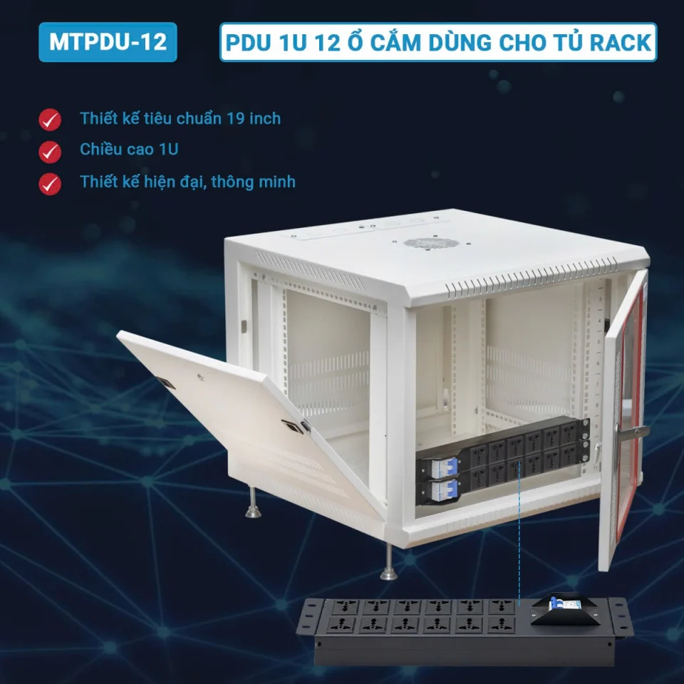 Những ưu điểm nổi bật của thanh nguồn PDU 12 ổ Maxtel