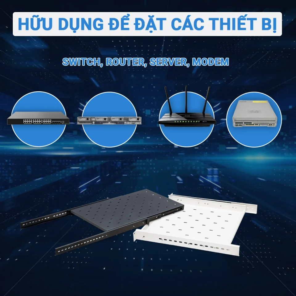 Một số ứng dụng phổ biến cửa khay trượt tủ rack 1UD600 Maxtel