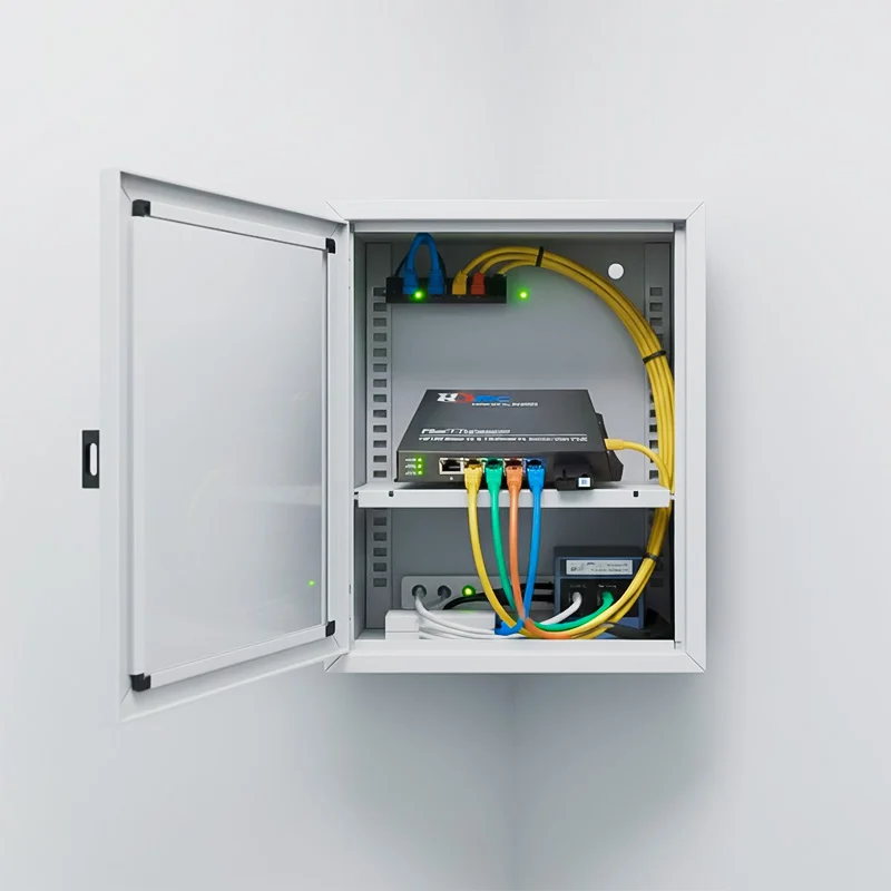 Ứng dụng thực tê của Converter quang HDTEC S 4 cổng RJ45 Lan 1G